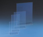 Présentoir publicitaire en plexiglas en forme de T – différents formats